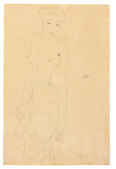 立っている女性、1911 作： Egon Schiele