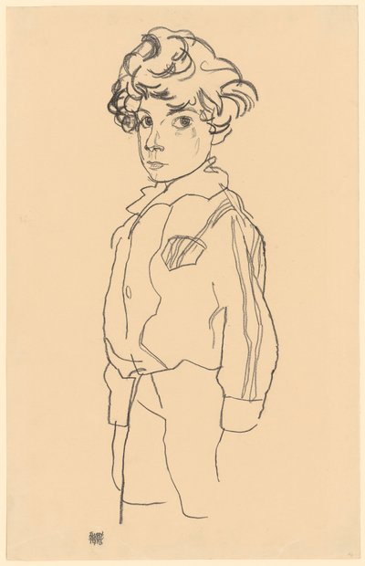 立っている少年 作： Egon Schiele