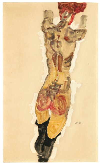 立ちヌード、1910 作： Egon Schiele