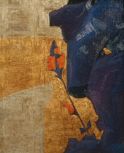 装飾的な背景にスタイリッシュな花...（ブロンズ） 作： Egon Schiele