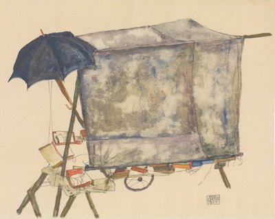 ストリートカート、1914年。 作： Egon Schiele