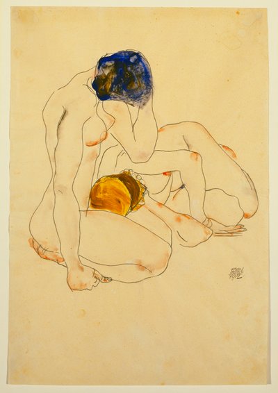 2人の友人、1912 作： Egon Schiele