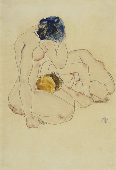 2人の友人、1912 作： Egon Schiele