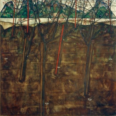早春の風景 作： Egon Schiele