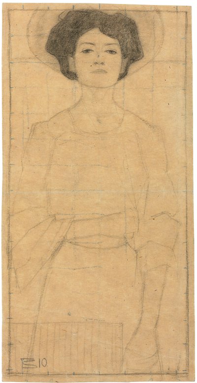 帽子を持つ若い女 作： Egon Schiele