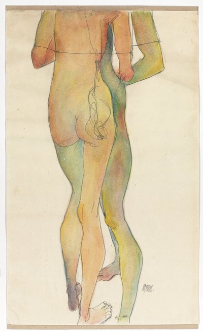 二人の立ちヌード、1913 作： Egon Schiele