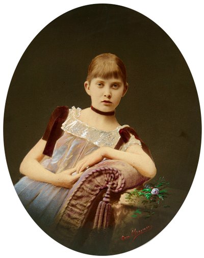19世紀後半の少女の肖像画。 作： Egor Maximovich Ovcharenko
