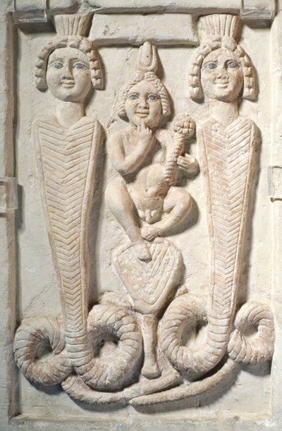 ロータス、コプト（石灰岩）のHarpocrates 作： Egyptian