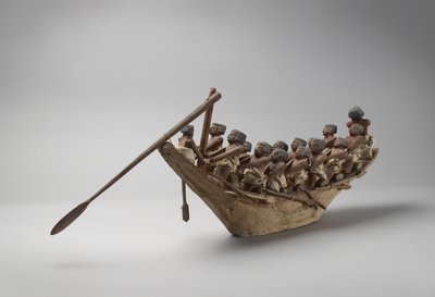 おそらく中王国、ベニハサン出身の模範的な葬祭船、c.2060-1786（ミクストメディア） 作： Egyptian