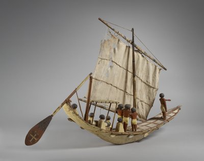 おそらく中王国、ベニハサン出身の模範的な葬祭船、c.2060-1786（ミクストメディア）（107032も参照） 作： Egyptian