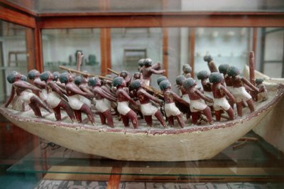 エジプト、デイル・エル・バハリ、メケトレの墓から出土した船の模型 エジプト文明、中王国時代、第11王朝時代 作： Egyptian 11th Dynasty