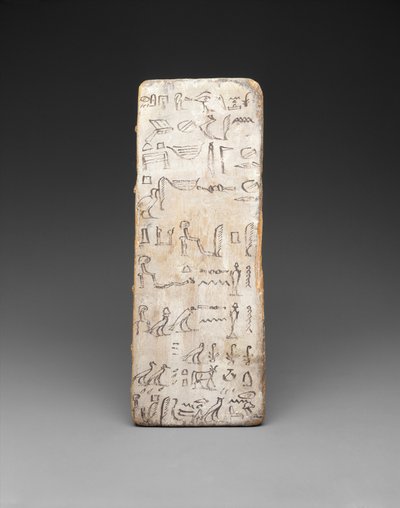 見習い書記の筆記板、紀元前2030年頃（木、しっくい、インク） 作： Egyptian 11th Dynasty