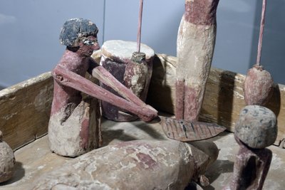 肉屋のモデル、エジプト、2000年から1700年頃の詳細 作： Egyptian 12th Dynasty