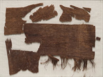 紀元前1918年-1859年、中王国、センビの棺の中にエジプトのミイラの覆いの断片が飛び散る 作： Egyptian 12th Dynasty