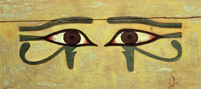棺の中のウジャトの目、中王国（木とペンキ） 作： Egyptian 12th Dynasty