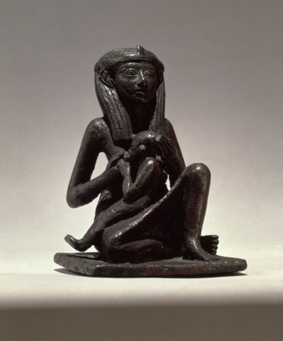 エドフ出身の子供を授乳する王女、第2中期（銅） 作： Egyptian 13th Dynasty