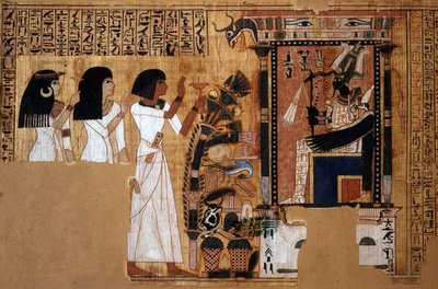 書記ネブケドの死者の書、オシリスの前の死者の詳細、新王国時代、前1400年頃（パピルス 作： Egyptian 18th Dynasty