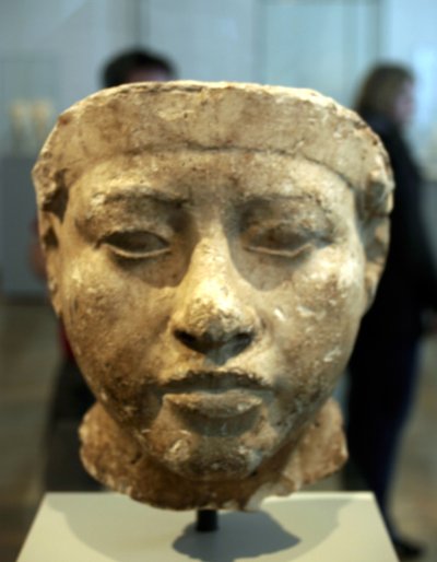 ネフェルティティ（紀元前1370年頃～紀元前1330年頃）の胸像 エジプトのファラオ、アクエンアテンの偉大な王妃（主席妃）。ネフェルティティと彼女の夫は、宗教革命を起こしたことで知られています。彼らは、太陽の円盤であるアテンという唯一の神を崇拝するようになりました。 作： Egyptian 18th Dynasty