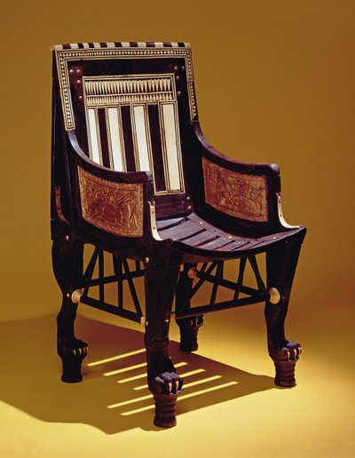 子供王国、ツタンカーメンの墓から（象牙寄木細工の木材） 作： Egyptian 18th Dynasty