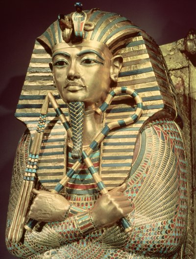 ツタンカーメンの2番目のミイラの棺の詳細 作： Egyptian 18th Dynasty