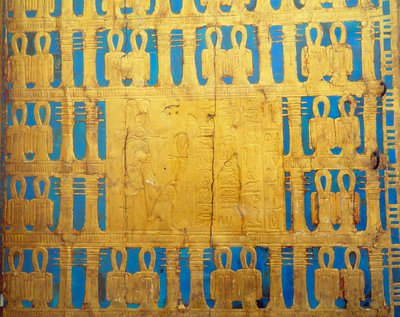 エジプトのアンティーク：天蓋付きの箱の詳細。ツタンカーメンのトレッサー（オール・アンク・アームン 作： Egyptian 18th Dynasty