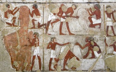 エジプトのアンティーク：第18王朝の宰相レクマイル（TT100）の墓を飾る絵画 作： Egyptian 18th Dynasty