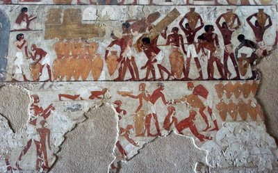 エジプトのアンティーク：第18王朝の宰相レクマイル（TT100）の墓を飾る絵画 作： Egyptian 18th Dynasty