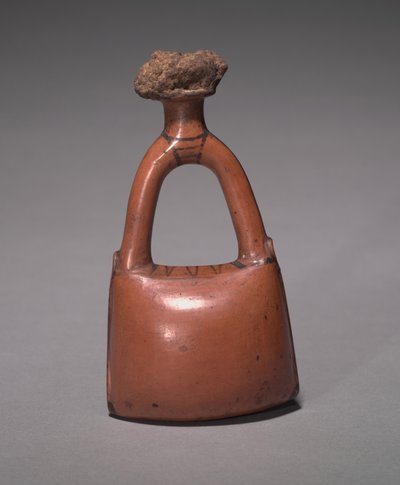 革のバッグの形をしたフラスコ、ニューキングダム、紀元前1415- 1381年 作： Egyptian 18th Dynasty