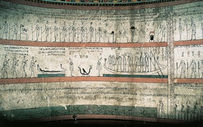 Afrescos retratando o Livro de Amduat, A jornada do barco solar, na parede oeste das câmaras funerárias 作： Egyptian 18th Dynasty