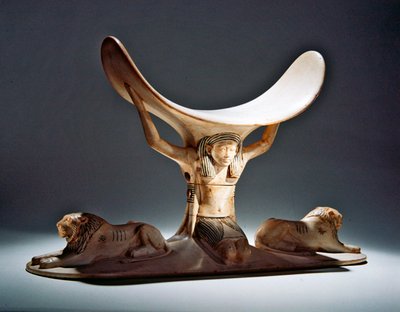 エジプトの空中神、シュウのヘッドレスト 作： Egyptian 18th Dynasty