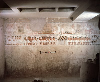 ラモーゼの墓の内部、ニューキングダム、紀元前1360年頃（壁画） 作： Egyptian 18th Dynasty