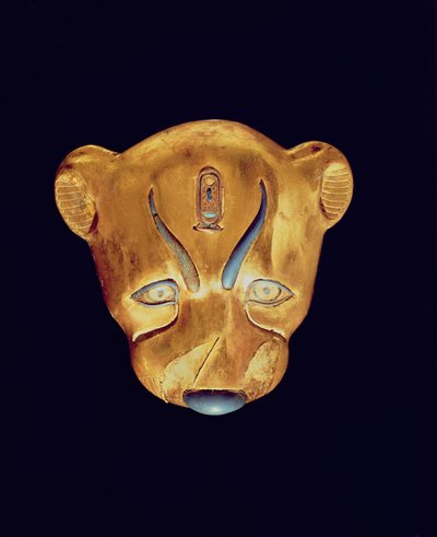 ヒョウの頭、新王国、ツタンカーメンの墓から（金で覆われたジェッソで覆われた木） 作： Egyptian 18th Dynasty