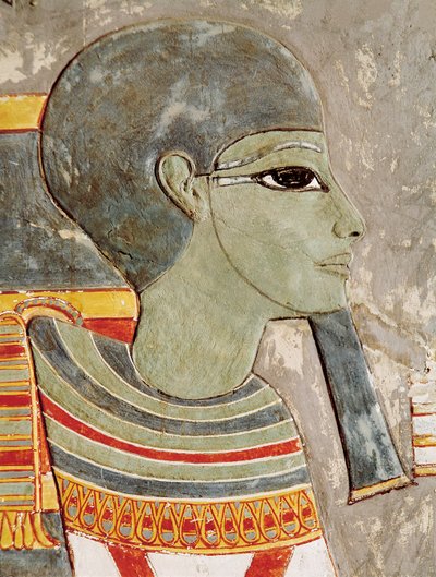 王家の谷のプタハ神の絵画入りレリーフ、ホレメヘブの墓より 作： Egyptian 18th Dynasty