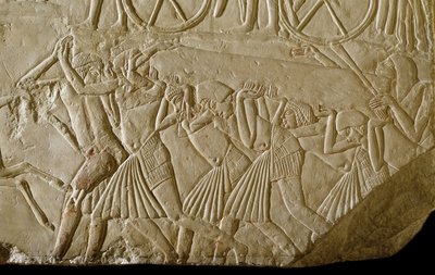 ホルヘムの墓のレリーフ(石) 作： Egyptian 18th Dynasty