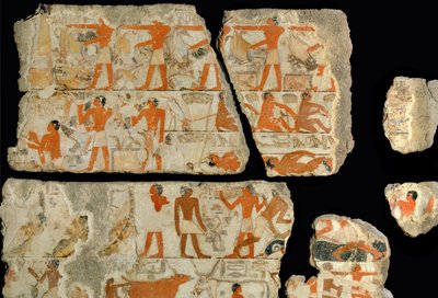 ナイル川の湿地帯の風景... 作： Egyptian 18th Dynasty