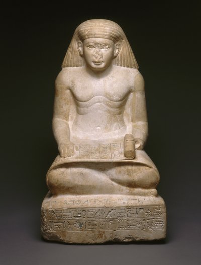 ネビリーの息子、アマンホテプのスクライブ像、紀元前1426〜1400年（石灰岩）（200932を参照） 作： Egyptian 18th Dynasty