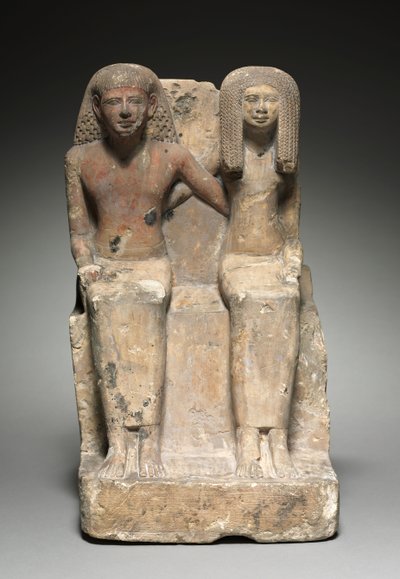 座っているペアの像、1479-1425年頃 作： Egyptian 18th Dynasty