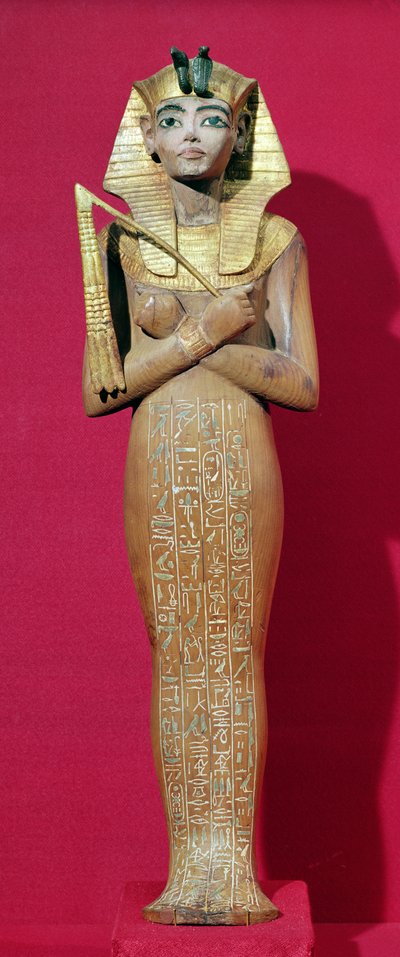 ツタンカーメンの墓からの王のシャブティ図（c.1370-1352 BC）New Kingdom（painted wood） 作： Egyptian 18th Dynasty