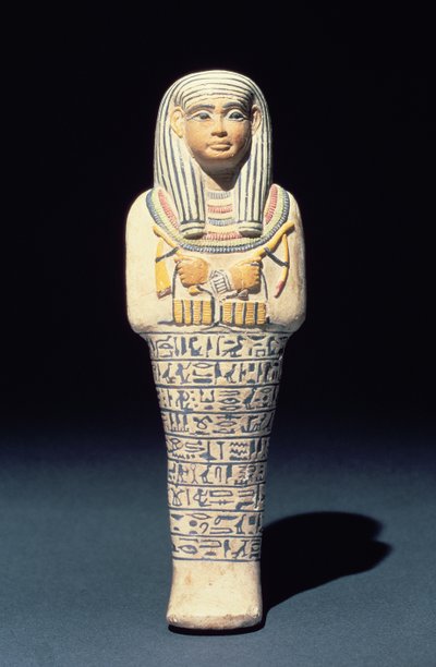 サティのシャブティ、おそらくニューサッカラのサッカラ出身）（polychrome faience） 作： Egyptian 18th Dynasty