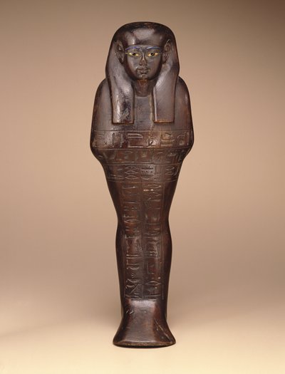マヤのシャワブティ、ニューキングダム、紀元前1390〜1353年（木材、塗料、ガラス） 作： Egyptian 18th Dynasty