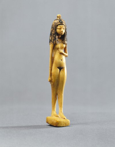 裸の少女の小像、ニューキングダム、紀元前1390- 1353年（象牙塗装） 作： Egyptian 18th Dynasty