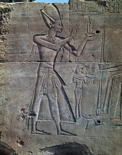トゥトモセ3世、浮き彫り、カルナック神殿群、アメン神殿（ユネスコ世界遺産リスト 作： Egyptian 18th Dynasty