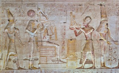 Relevo colorido, templo de Seti I, Abydos, Egito 作： Egyptian 19th Dynasty