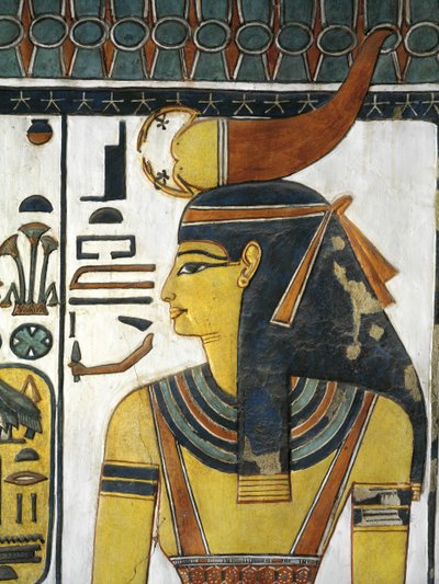 エジプト、テーベ、ルクソール、王妃の谷、ネフェルタリの墓、前庭、壁画、女神セルケト 作： Egyptian 19th Dynasty