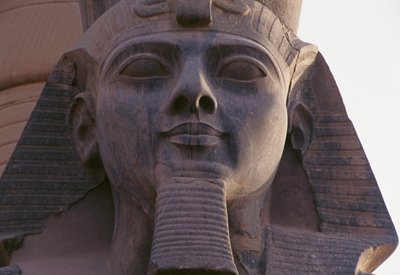 ラメセス2世坐像の顔、テバン・ネクロポリス（ユネスコ世界遺産リスト 作： Egyptian 19th Dynasty