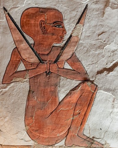 新王国のネフェルタリの墓から出土したナオス神 (wall painti (wall painting) 作： Egyptian 19th Dynasty