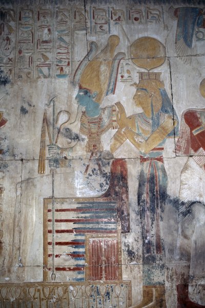 セティ1世神殿、オシリスの礼拝堂に描かれたレリーフ 作： Egyptian 19th Dynasty