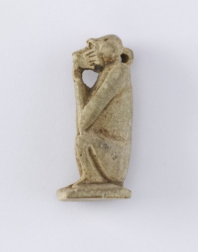 座っている猿、新王国、紀元前1292-1190年頃（粘土） 作： Egyptian 19th Dynasty