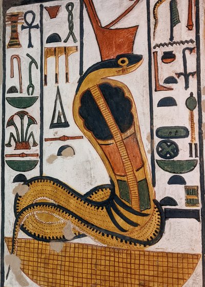 ネフェルタリの墓 / エジプトの女神ウアジェト (壁画) 作： Egyptian 19th Dynasty