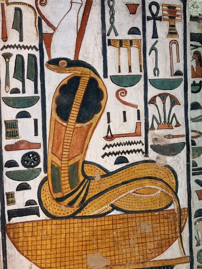 ネフェルタリの墓 / エジプトの女神ウアジェト (壁画) 作： Egyptian 19th Dynasty